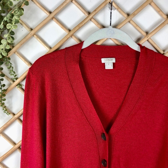 J. Crew Sweaters - J. Crew V Neck Red Button Down Cardigan Sweater